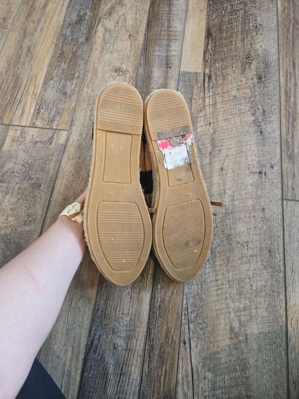 Kanna Spain Suede Fringe Espadrille Flats Size 7 Colorblock Boho Slip On